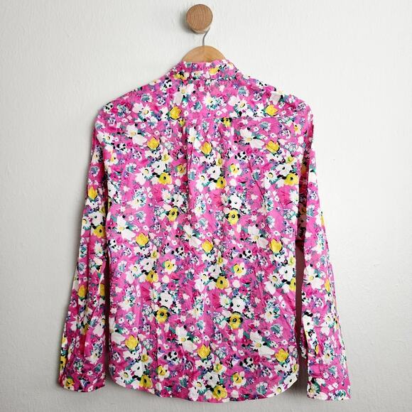 Holding Horses Anthropologie Isla Pink Floral Button Down Long Sleeve Top - Picture 8 of 12